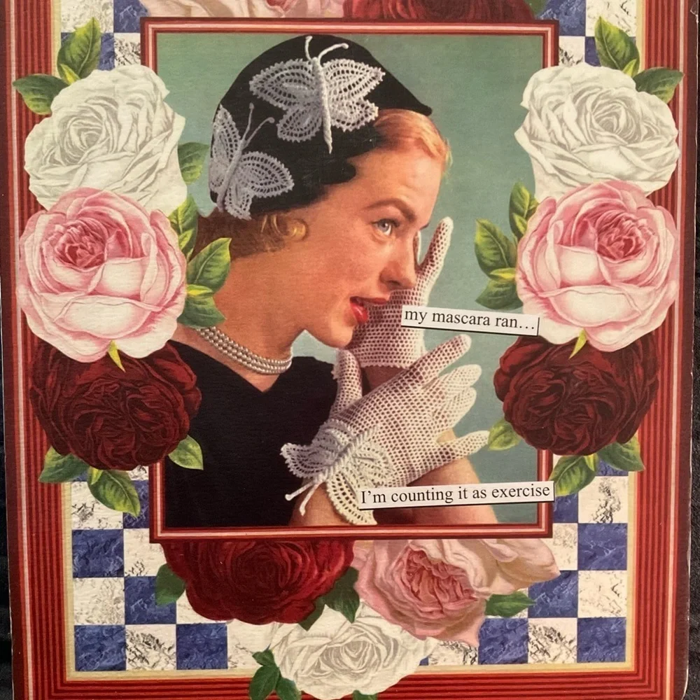 Retro hard cover retired Journal by Anne Taintor 9x6” includes handmade pen.